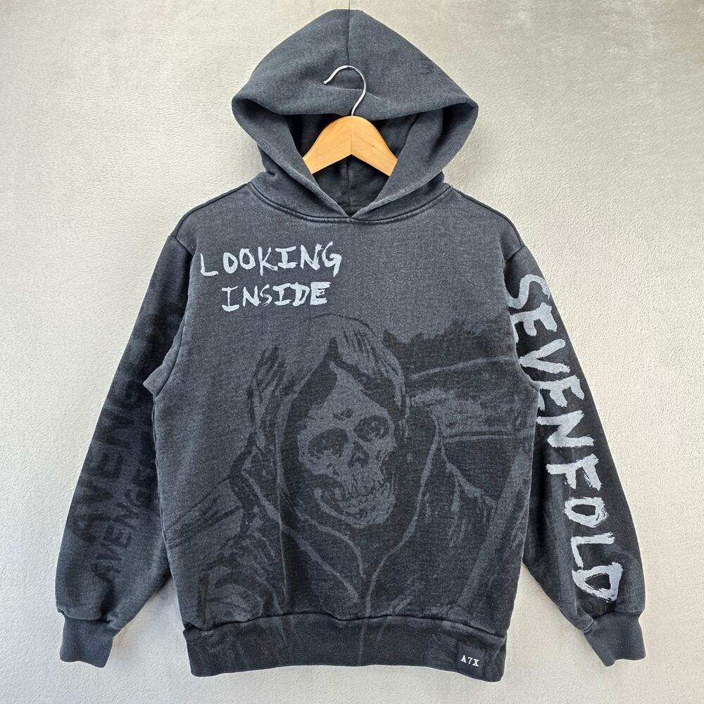 Avenged Sevenfold A7X Looking Inside Hoodie Mens Small Black Limited Edition
